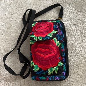 Floral Shoulder Strap Wallet